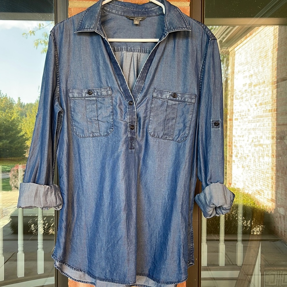 LL BEAN SIGNATURE LINE DENIM TUNIC